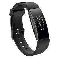 By Qubix - Compatible met Fitbit Inspire 1 / HR/Ace 2 siliconen bandje met gesp - Maat: Small - zwart - Compatible fitbit bandje