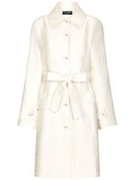 Dolce & Gabbana manteau ceinturé à fleurs en jacquard - Blanc