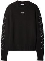 Off-White Arrows-embroidery crew-neck jumper - Noir