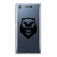 Angry Bear (black): Sony Xperia XZ1 Transparant Hoesje - thumbnail