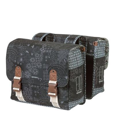 Basil Fietstas Dubbel Boheme charcoal