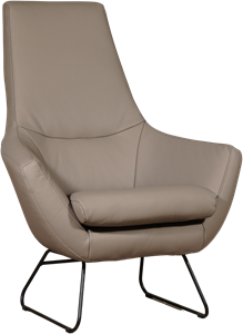 Taupe leren moderne fauteuil Trust - staal zwart - Toledo Leer Khaki (taupe leer)