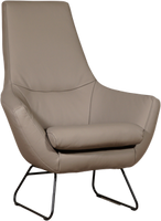 Taupe leren moderne fauteuil Trust - staal zwart - Toledo Leer Khaki (taupe leer) - thumbnail