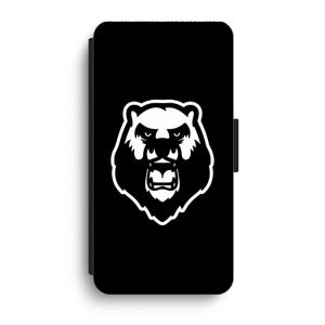 Angry Bear (black): iPhone XR Flip Hoesje