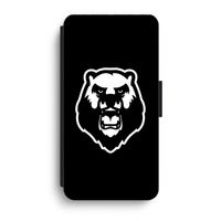 Angry Bear (black): iPhone XR Flip Hoesje - thumbnail