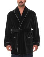 Refinery Velour Smoking Jacket Kamerjas Majestic, Kleur Zwart, Maat large / extra large