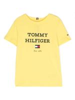 Tommy Hilfiger Junior T-shirt met logoprint - Geel