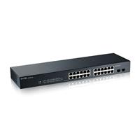 Zyxel 24-Poorts Gigabit Switch | Smart Managed | Rekmontage | VLAN, IGMP, QoS| Beperkte Levenslange Garantie [GS1900-24]