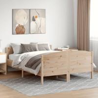 vidaXL Bedframe met hoofdbord massief grenenhout 120x200 cm, bed, slaapkamermeubel, houten bed, tweepersoonsbed, houten bedframe, bedbodem