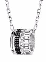 Boucheron collier en or blanc 18ct à pendentif Quatre Black Edition - Argent