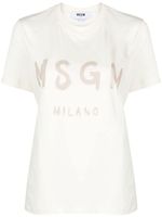 MSGM logo-print cotton T-shirt - Tons neutres