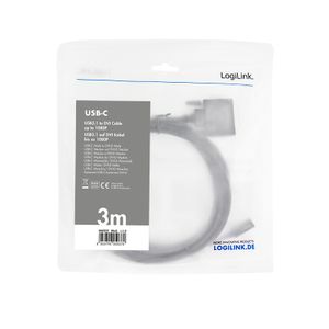 LogiLink UA0332 USB-C-displaykabel USB-C / DVI Adapterkabel USB-C stekker, DVI-D 24+1-polige stekker 3.00 m Zwart