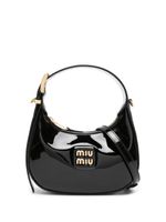 Miu Miu sac cabas verni à logo - Noir - thumbnail