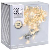 Kerstverlichting - snoer - warm wit - 320 LEDs - 24 m - transparant - kerstversiering