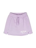 MSGM Kids jupe en coton à logo imprimé - Violet