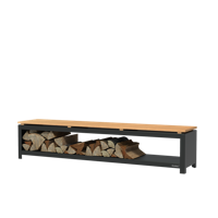 FORNO Houtopslag Bank Zwart (2000 x 400 x 430)