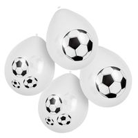 Boland 12x Voetbal ballonnen - ca. 25 cm - Feestversiering en decoraties - thumbnail