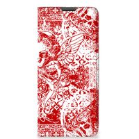 Mobiel BookCase Motorola Moto G51 5G Angel Skull Rood - thumbnail