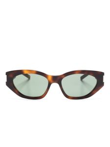 Saint Laurent Eyewear lunettes de soleil Bold Geo à monture ovale - Marron