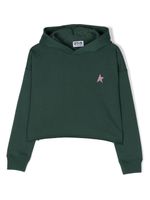 Golden Goose Kids hoodie en coton à étoile pailletée - Vert