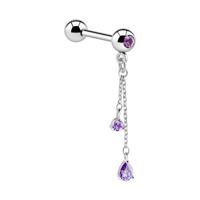 Jeweled Barbell with Charm Chirurgisch staal 316L / Belegde messing Barbells