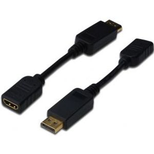 Digitus AK-340408-001-S video kabel adapter 0,15 m DisplayPort HDMI Type A (Standaard) Zwart