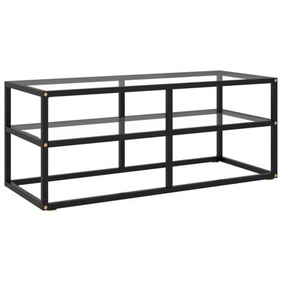 vidaXL Tv-meubel met gehard glas 100x40x40 cm zwart vidaXL Tv-meubel met gehard glas 100x40x40 cm zwart