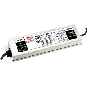 Mean Well ELG-240-C1750B-3Y LED-driver Constante stroomsterkte 239.75 W 1750 mA 69 - 137 V/DC 3-in-1 dimmer, Dimbaar, Montage op ontvlambare oppervlakken,