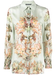 Alberta Ferretti chemise en soie à fleurs - Vert