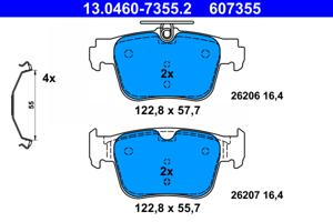 Remblokkenset, schijfrem ATE, u.a. für VW, Skoda, Audi, Cupra