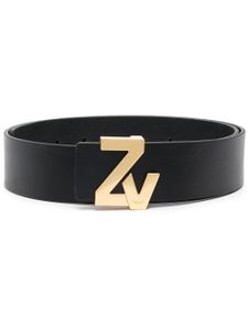 Zadig&Voltaire ceinture en cuir à plaque logo - Noir