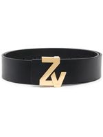 Zadig&Voltaire ceinture en cuir à plaque logo - Noir - thumbnail