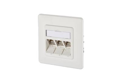 Metz Connect 130B12D31002-E Netwerkdoos Inbouw (in muur) Inzet met centraalstuk en frame CAT 6A 3 poorten Zuiver wit