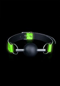 Solid Ball Gag - Glow in the Dark - Neon Green/Black