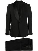 TOM FORD costume bordé de soie à simple boutonnage - Noir