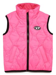 Diesel Kids gilet matelassé à logo appliqué - Rose