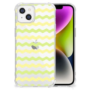 iPhone 14 Doorzichtige Silicone Hoesje Waves Yellow