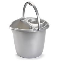 Zilver grijze dweilemmer/mopemmer 15 liter 38 x 34 cm   -