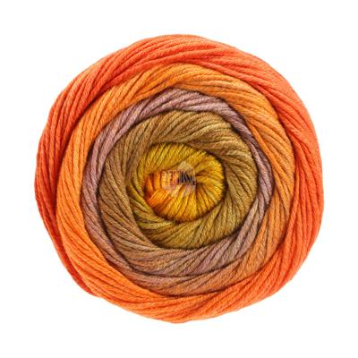 Gomitolo Aloha 306 Kleur: Geeloranje-Roodoranje-Goudbruin-Rozenhout-Nootbruin