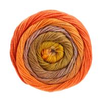 Gomitolo Aloha 306 Kleur: Geeloranje-Roodoranje-Goudbruin-Rozenhout-Nootbruin