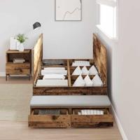 vidaXL Opbergbedframe Oude Hout 90x200 cm
