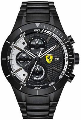 Scuderia Ferrari Mod. Redrev Evo - 830267 - Sportief Herenhorloge met Chronograaf (Zwart, Grijs, Stalen band) Scuderia Ferrari Mod. Redrev Evo - 830267 - Sportief Herenhorloge met Chronograaf (Zwart, Grijs, Stalen band)