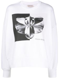 Alexander McQueen sweat en coton à fleurs - Blanc