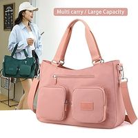 Dames Handtas Crossbody zak Luiertas Tote Nylon Dagelijks Feestdagen Rits Grote capaciteit waterdicht Ademend Effen Kleur Wijn Zwart Roze Lightinthebox