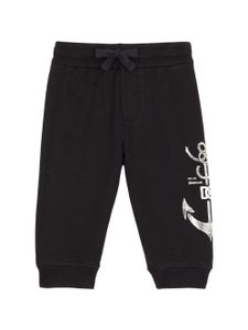 Dolce & Gabbana Kids pantalon de jogging en coton à logo imprimé - Noir