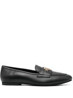 Love Moschino logo-lettering leather loafers - Noir