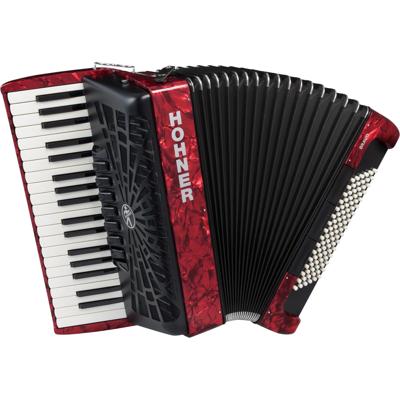 Hohner Bravo III 96 Rood, Silent Key accordeon