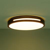 Brilliant Plafondlamp - functionele led-plafondlamp in 3 standen via wandschakelaar dimbaar - 39 cm diameter - geschikt voor ledlampen - hout/kunststof/metaal in hout donker/wit