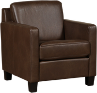 Bruine leren landelijke fauteuil Smart - poot hout zwart - Granada leer Chocolate (bruin leer)