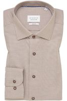 ETERNA Slim Fit Overhemd beige/bruin, Gestructureerd - thumbnail